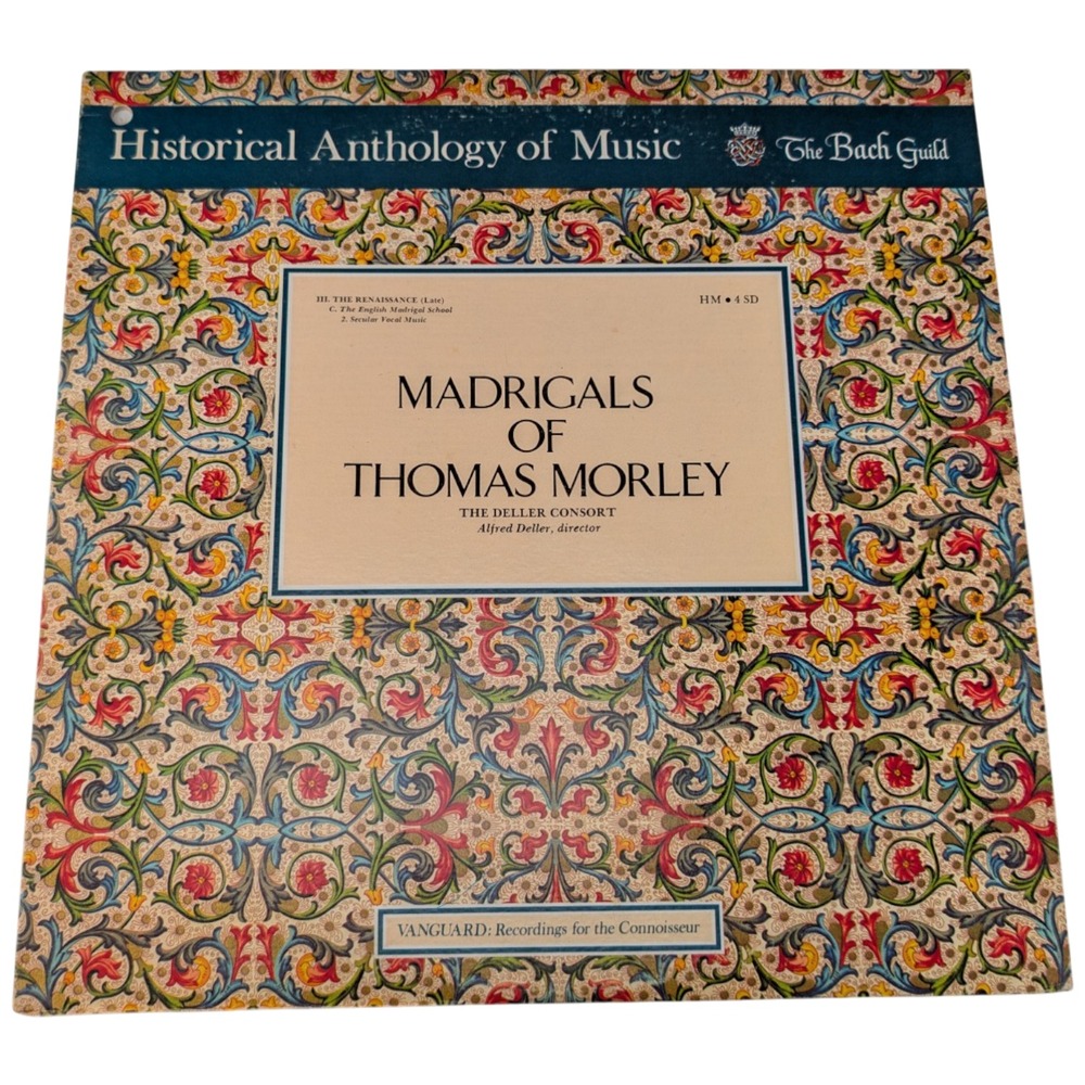 Thomas Morley Madrigals LP, Deller Consort, Bach Guild HM-4 SD Stereo EX/VG